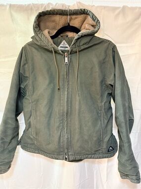 Ridgecut Green Hooded Sherpa-Lined utility barn Jacket fall flannel outdoors Sm